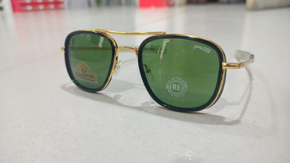 GREEN GLASSES WITH GOLDEN METAL FRAME (5.5-RANDOLPH ENG USA) BY RE