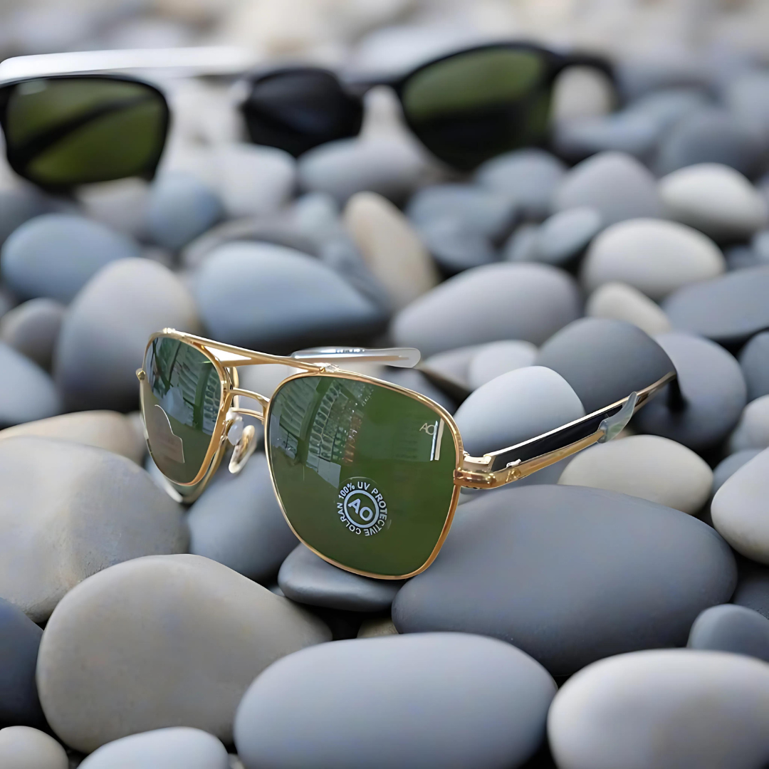 GREEN SHADES WITH GOLDEN METAL FRAME BY AO (20K-55-18-106)