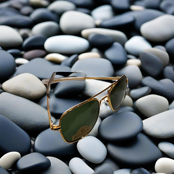 AO Military Pilot Aviators + Frame for Optics [GREEN LENS]