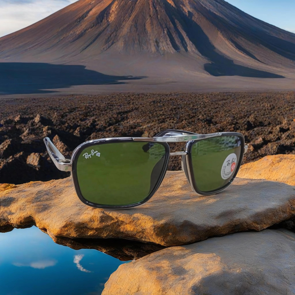 Blatic GREEN GLASSES WITH SILVER METAL FRAME (RB4413-64-14-145) ORIGINAL SHADES