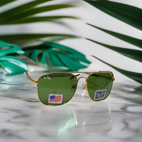 Rayban Pilot Aviators + Rubber Temple + Frame for Optics [GOLDEN]