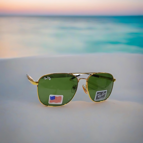 Rayban Pilot Aviators + Rubber Temple + Frame for Optics [GOLDEN]