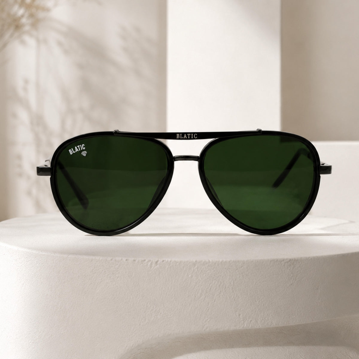 Blatic Aviators + Frame For Prescription (Metal Frame Glass Lens) (BLACK)