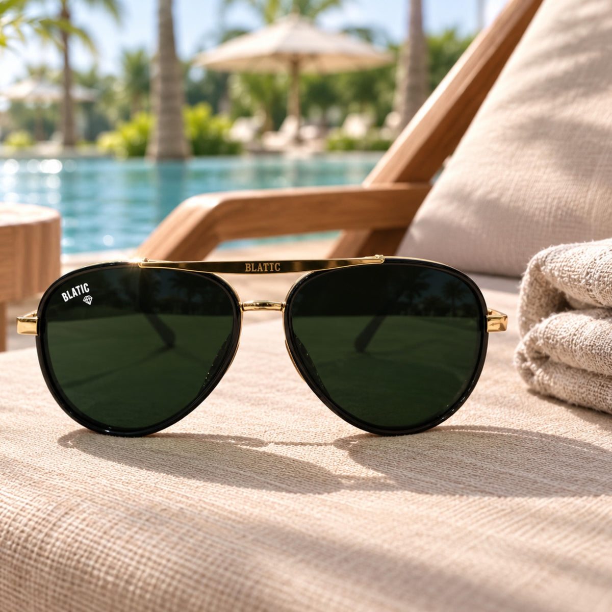 Blatic Aviators + Frame For Prescription (Metal Frame Glass Lens) (GOLDEN)
