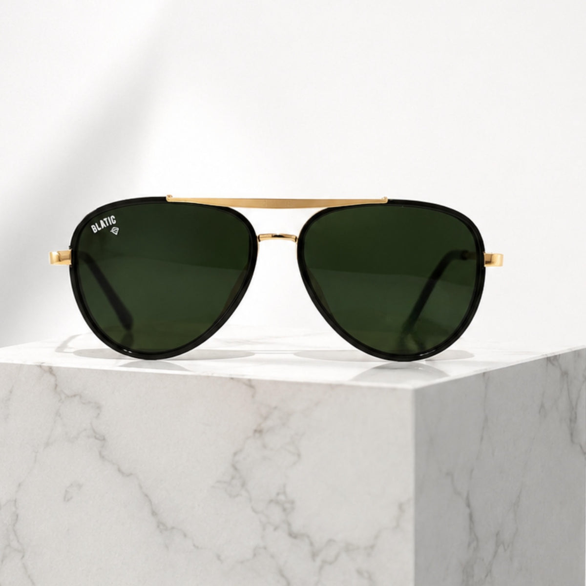 Blatic Aviators + Frame For Prescription (Metal Frame Glass Lens) (GOLDEN)