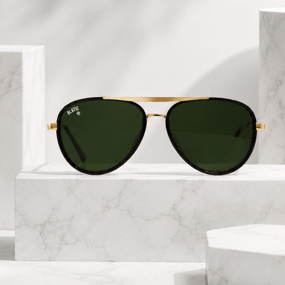 Blatic Aviators + Frame For Prescription (Metal Frame Glass Lens) (GOLDEN)