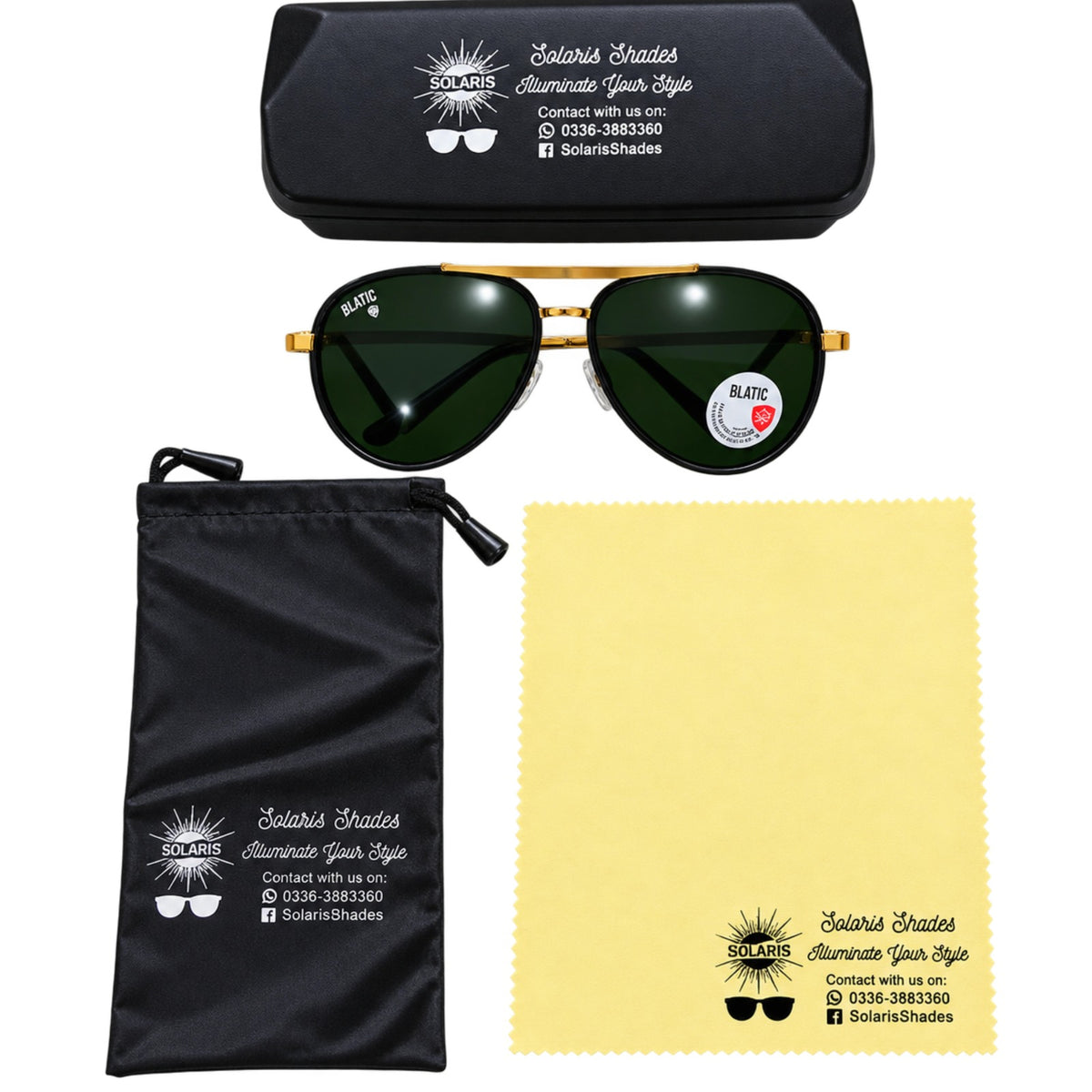 Blatic Aviators + Frame For Prescription (Metal Frame Glass Lens) (GOLDEN)