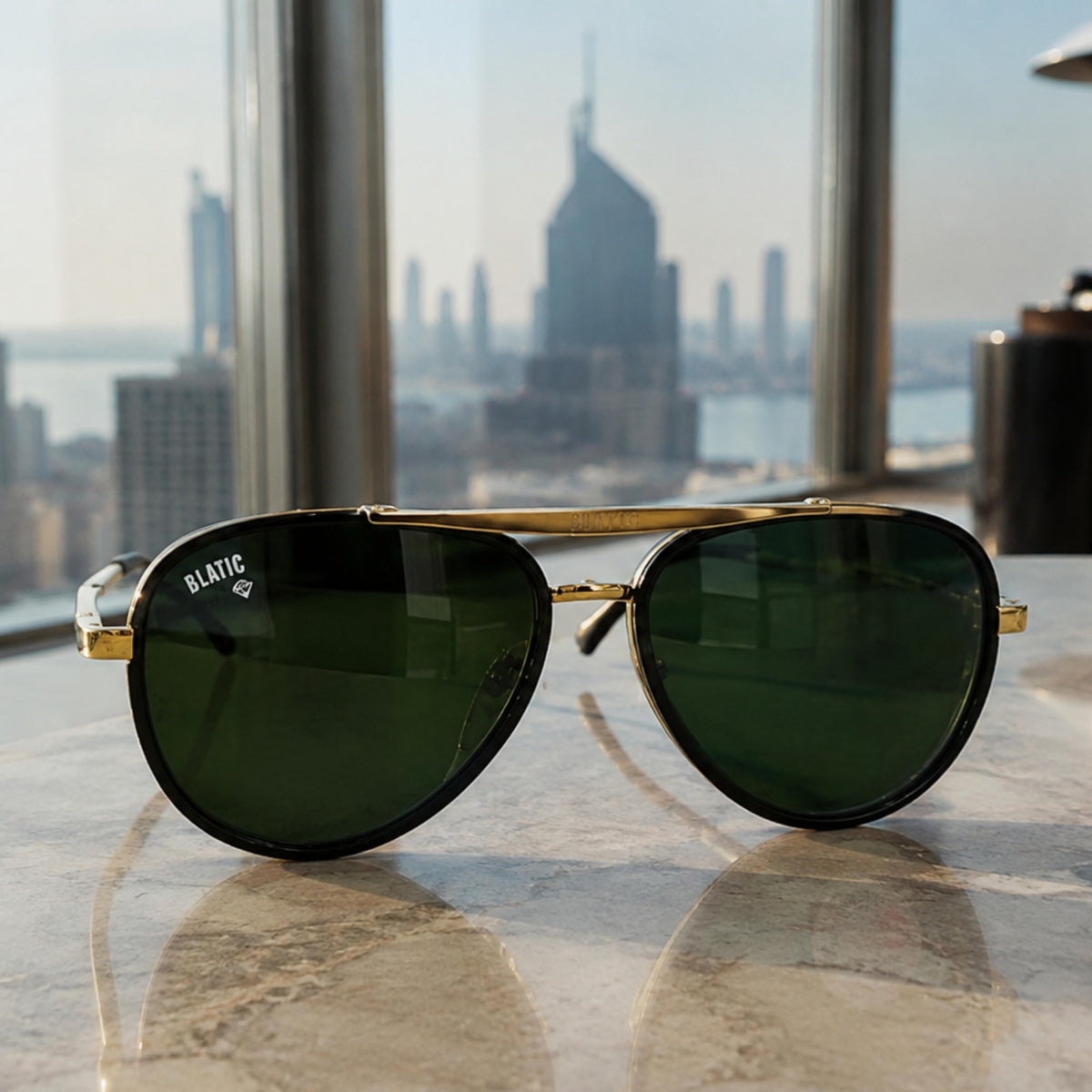 Blatic Aviators + Frame For Prescription (Metal Frame Glass Lens) (GOLDEN)