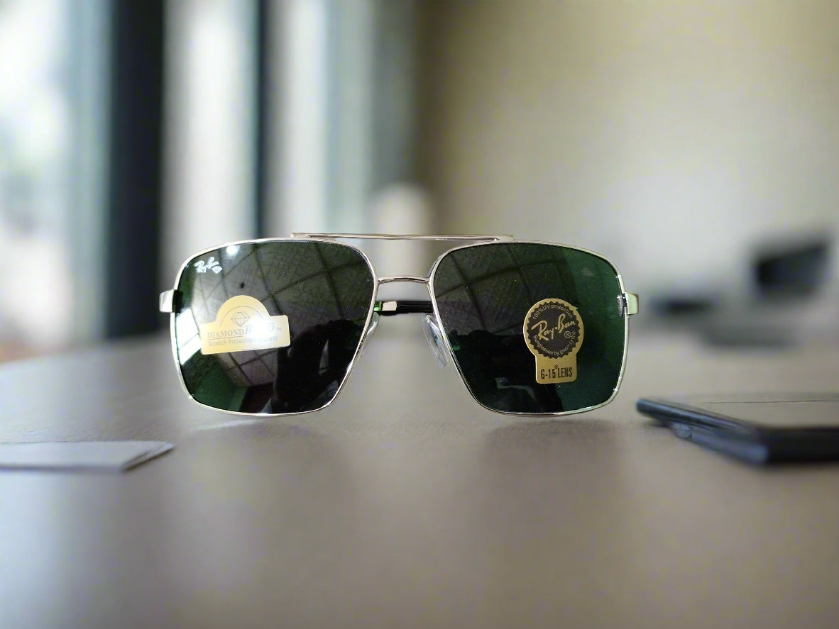 Rayban Square Design + Frame For Nazar [SILVER]