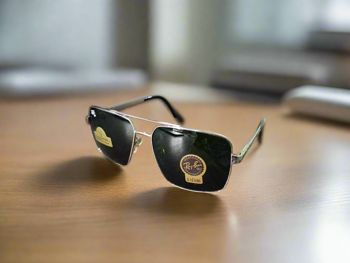 Rayban Square Design + Frame For Nazar [SILVER]