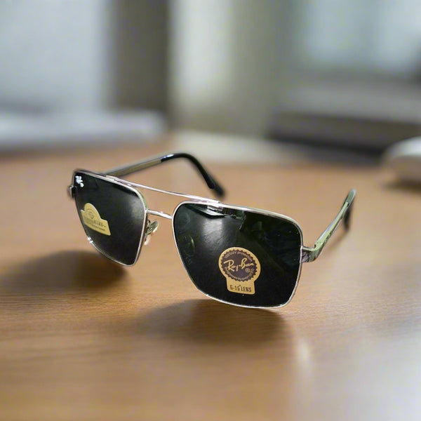 Rayban Square Design + Frame For Nazar [SILVER]