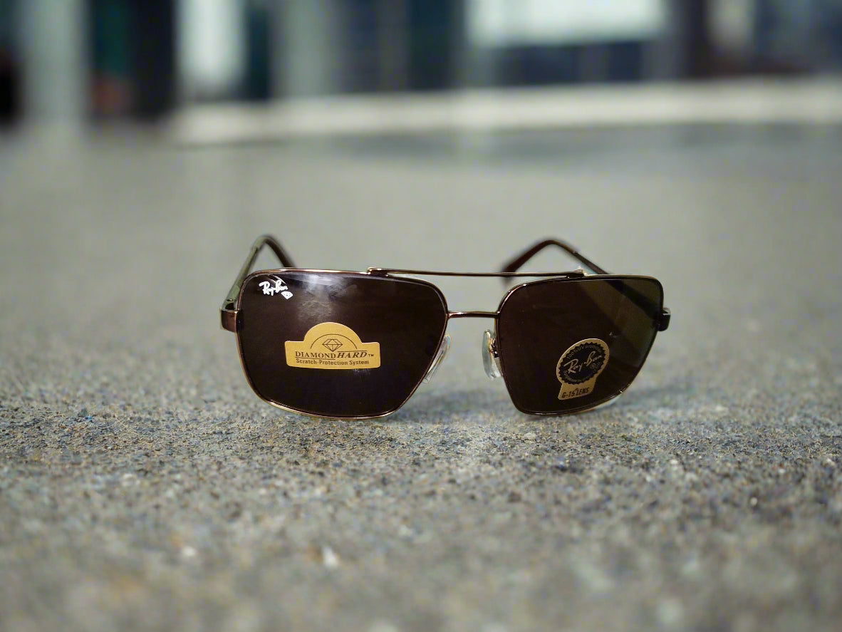 Rayban Square Design + Frame For Nazar [BROWN]