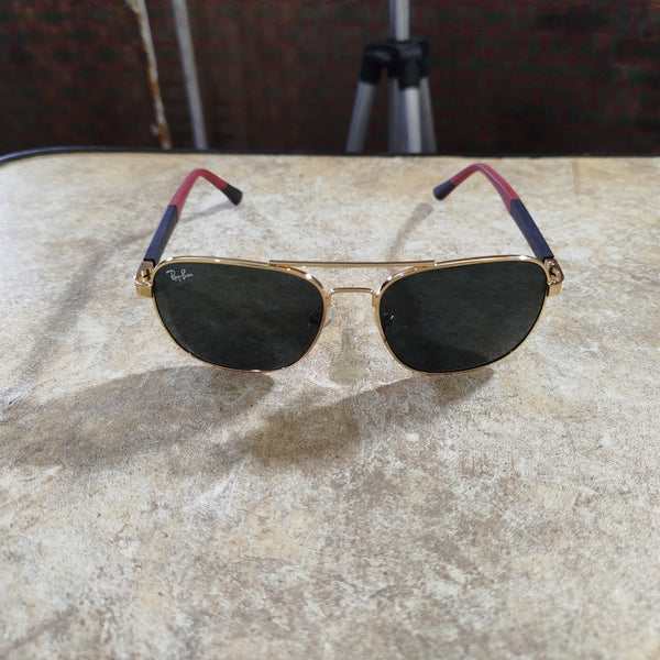 Rayban Pilot Aviators+ Black Red Temple+ Frame for Optics [BLACK LENS]