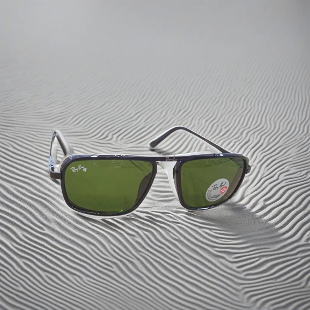 RAYBAN GREEN GLASSES WITH BLACK METAL FRAME (RB4413-64-14-145) ORIGINAL SHADES