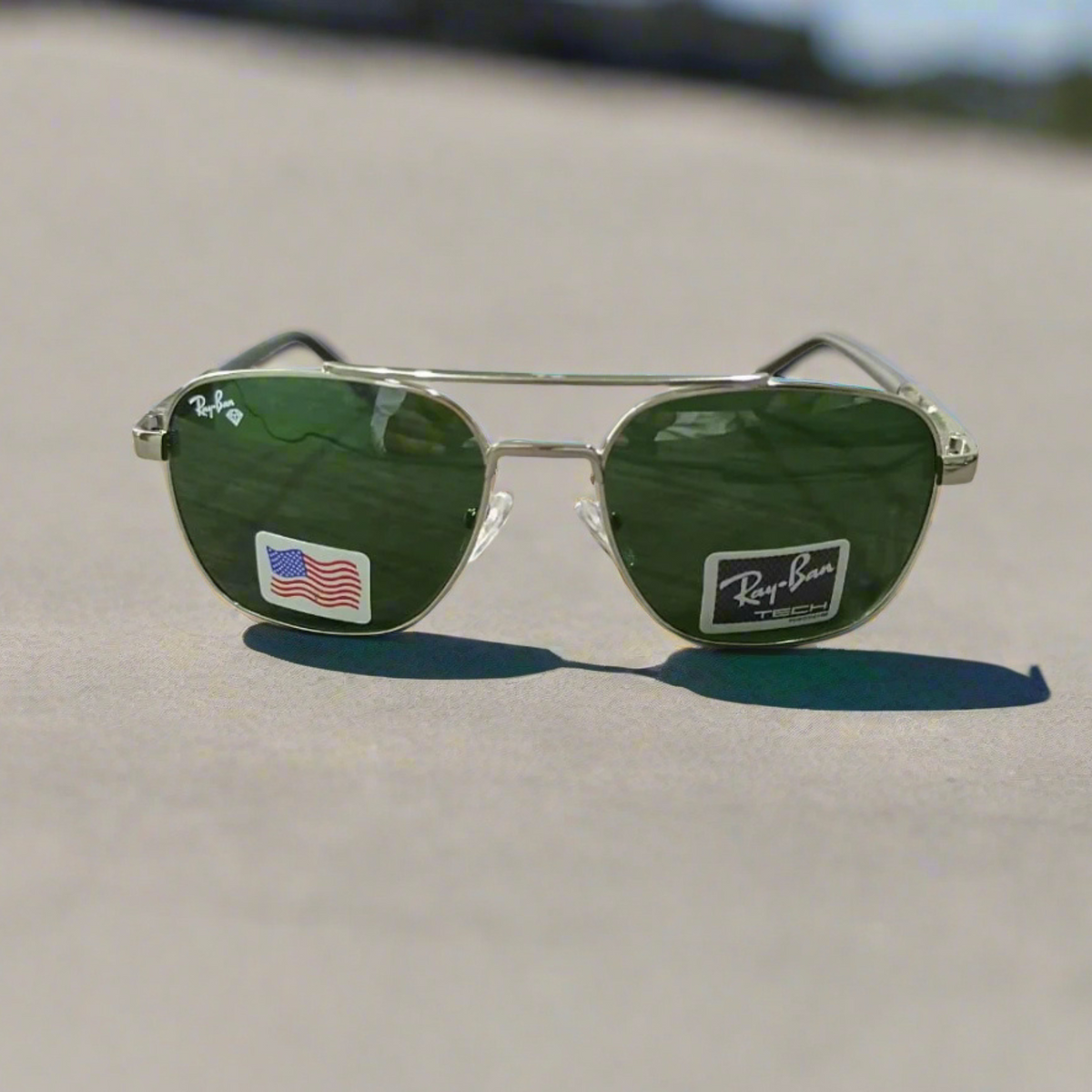 Rayban Pilot Aviators + Rubber Temple + Frame for Optics [SILVER]