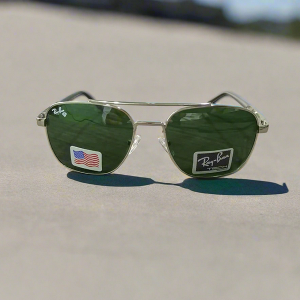 Rayban Pilot Aviators + Rubber Temple + Frame for Optics [SILVER]