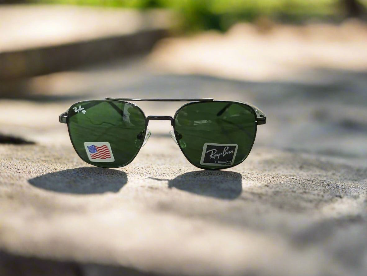 Rayban Pilot Aviators + Rubber Temple + Frame for Optics [BLACK]