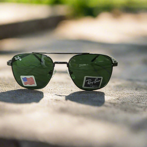 Rayban Pilot Aviators + Rubber Temple + Frame for Optics [BLACK]