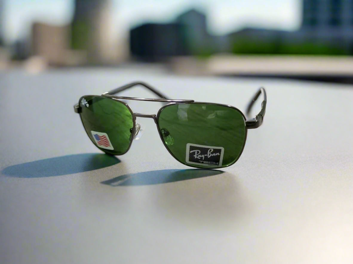 Rayban Pilot Aviators + Rubber Temple + Frame for Optics [BLACK]