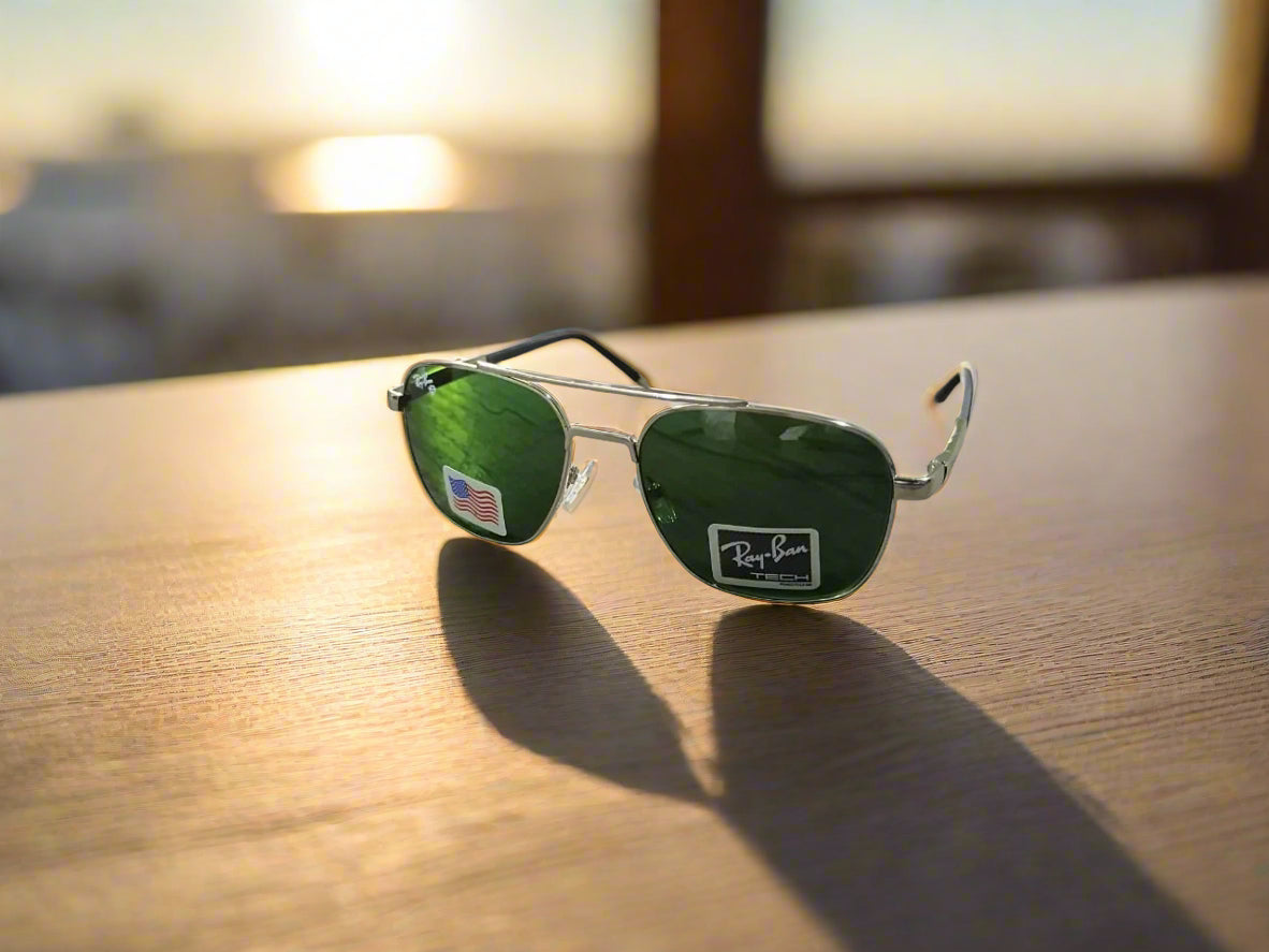 Rayban Pilot Aviators + Rubber Temple + Frame for Optics [SILVER]