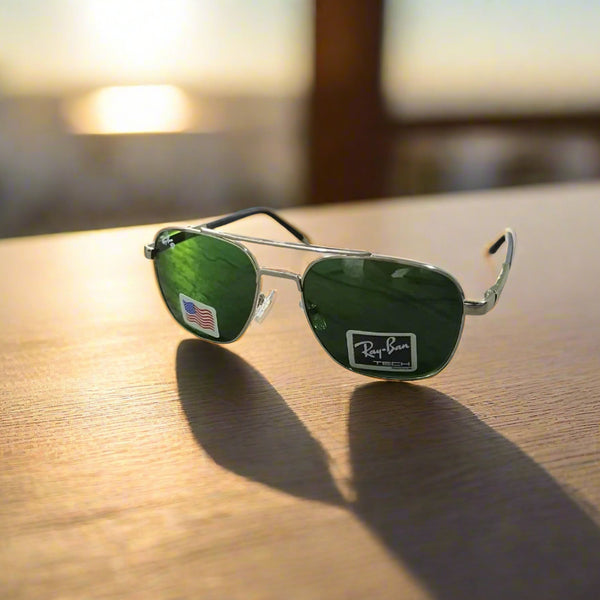Rayban Pilot Aviators + Rubber Temple + Frame for Optics [SILVER]