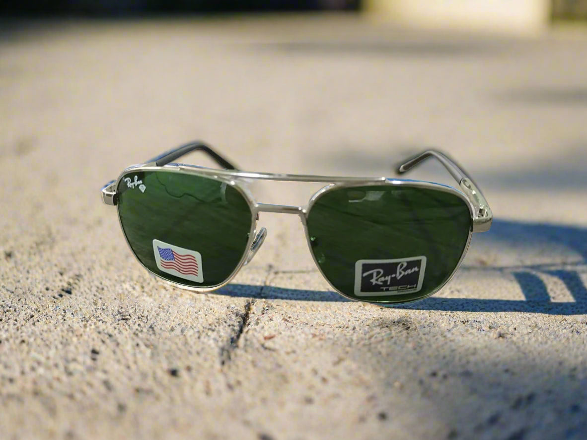 Rayban Pilot Aviators + Rubber Temple + Frame for Optics [SILVER]
