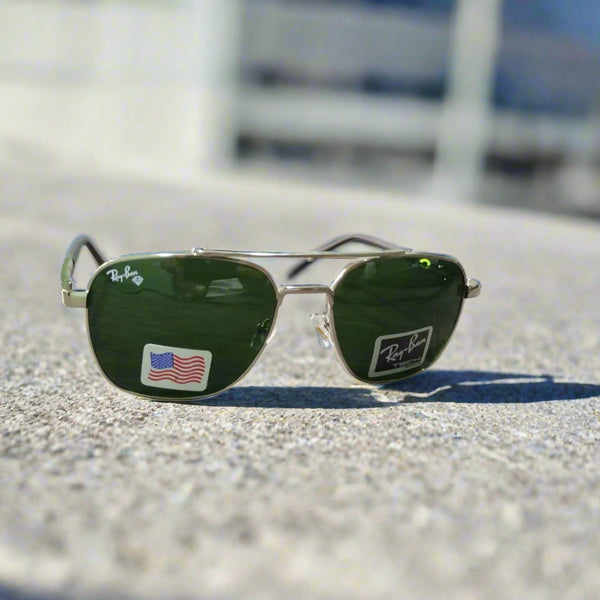 Rayban Pilot Aviators + Rubber Temple + Frame for Optics [SILVER]