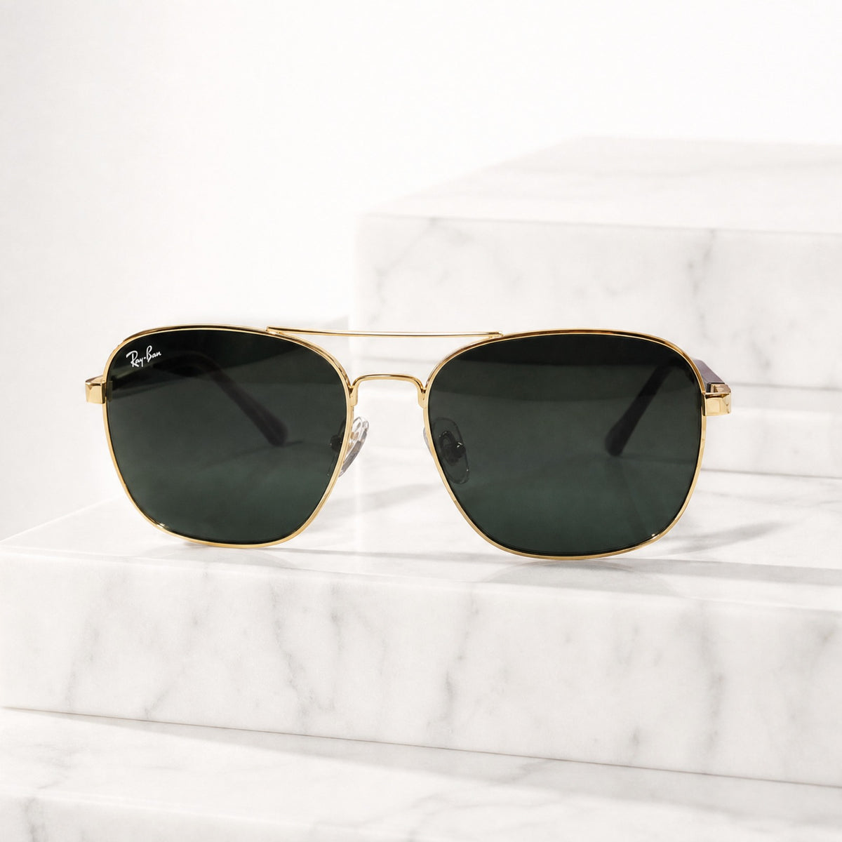 Rayban Pilot Aviators+ Black Red Temple+ Frame for Optics [BLACK LENS]