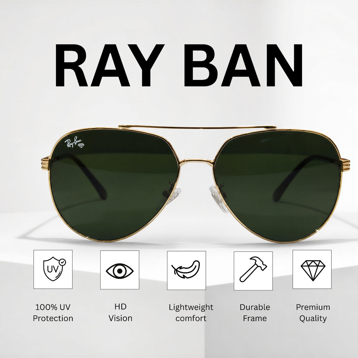 Rayban Classic Aviators [GOLDEN][GREEN LENS]