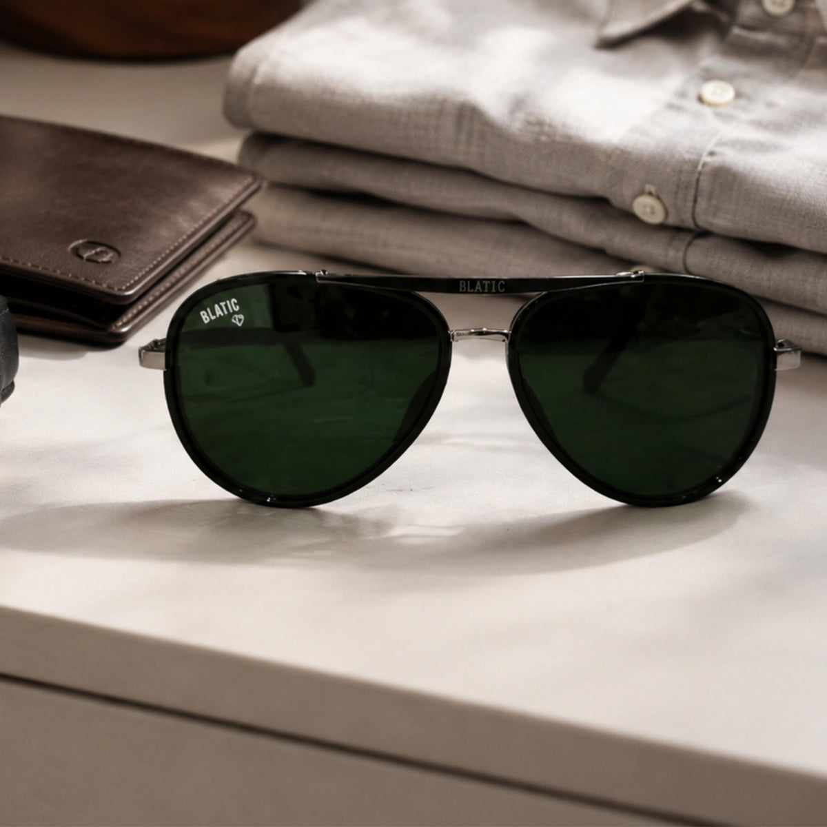Blatic Aviators + Frame For Prescription (Metal Frame Glass Lens) (SILVER)