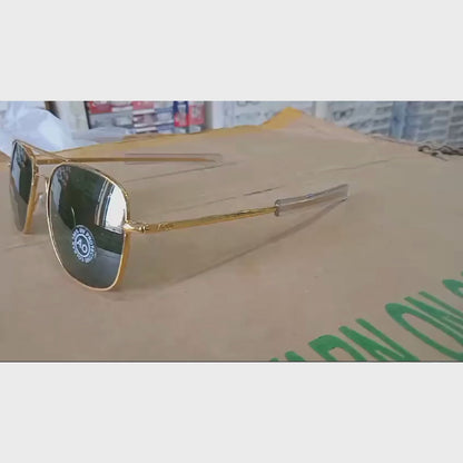 GREEN SHADES WITH GOLDEN METAL FRAME BY AO (20K-55-18-106)