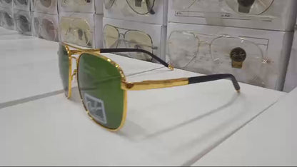 RAYBAN GREEN GLASSES WITH GOLDEN METAL FRAME