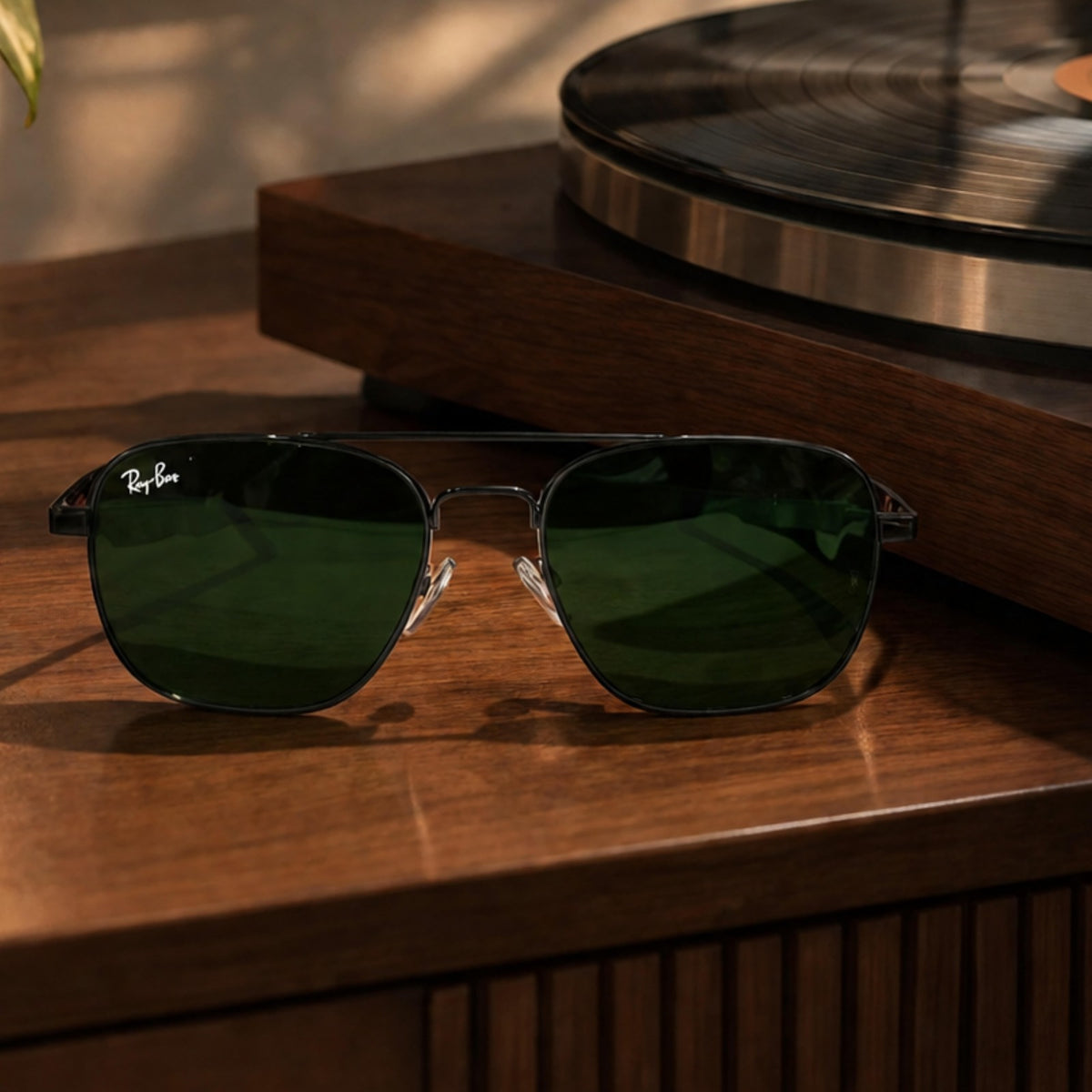 Rayban Pilot Aviators + Rubber Temple + Frame for Optics [BLACK]