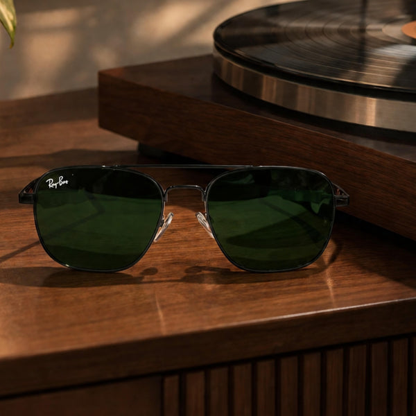 Rayban Pilot Aviators + Rubber Temple + Frame for Optics [BLACK]