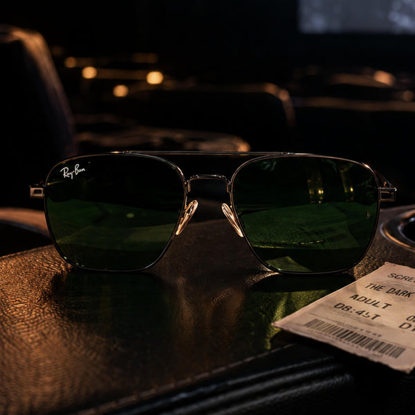 Rayban Pilot Aviators + Rubber Temple + Frame for Optics [BLACK]