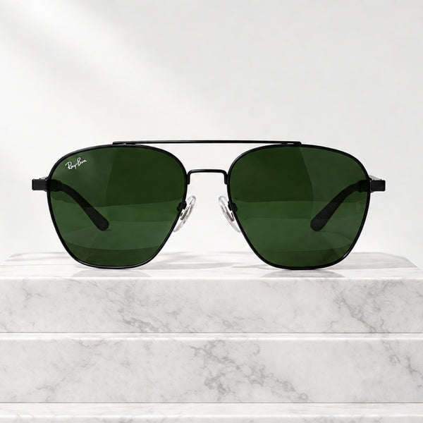 Rayban Pilot Aviators + Rubber Temple + Frame for Optics [BLACK]