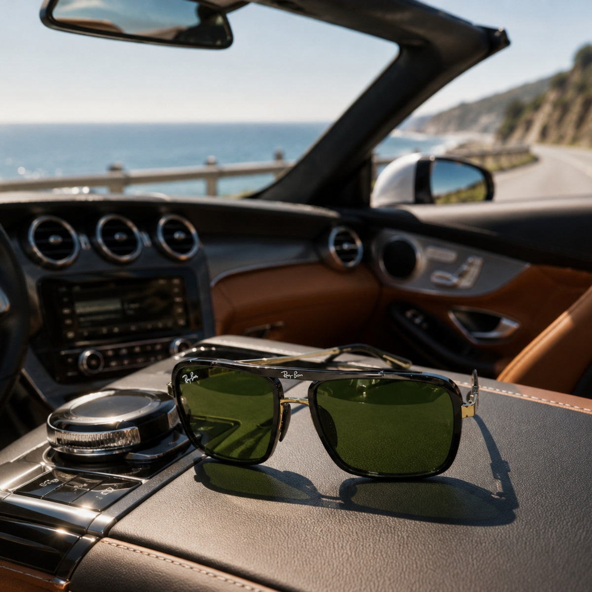 Blatic GREEN GLASSES WITH SILVER METAL FRAME (RB4413-64-14-145) ORIGINAL SHADES