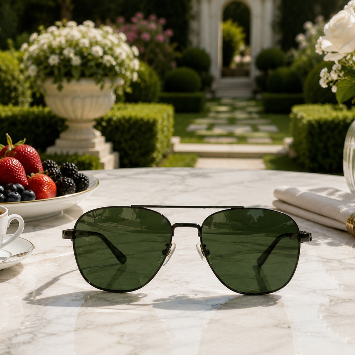Rayban Pilot Aviators + Rubber Temple + Frame for Optics [BLACK]