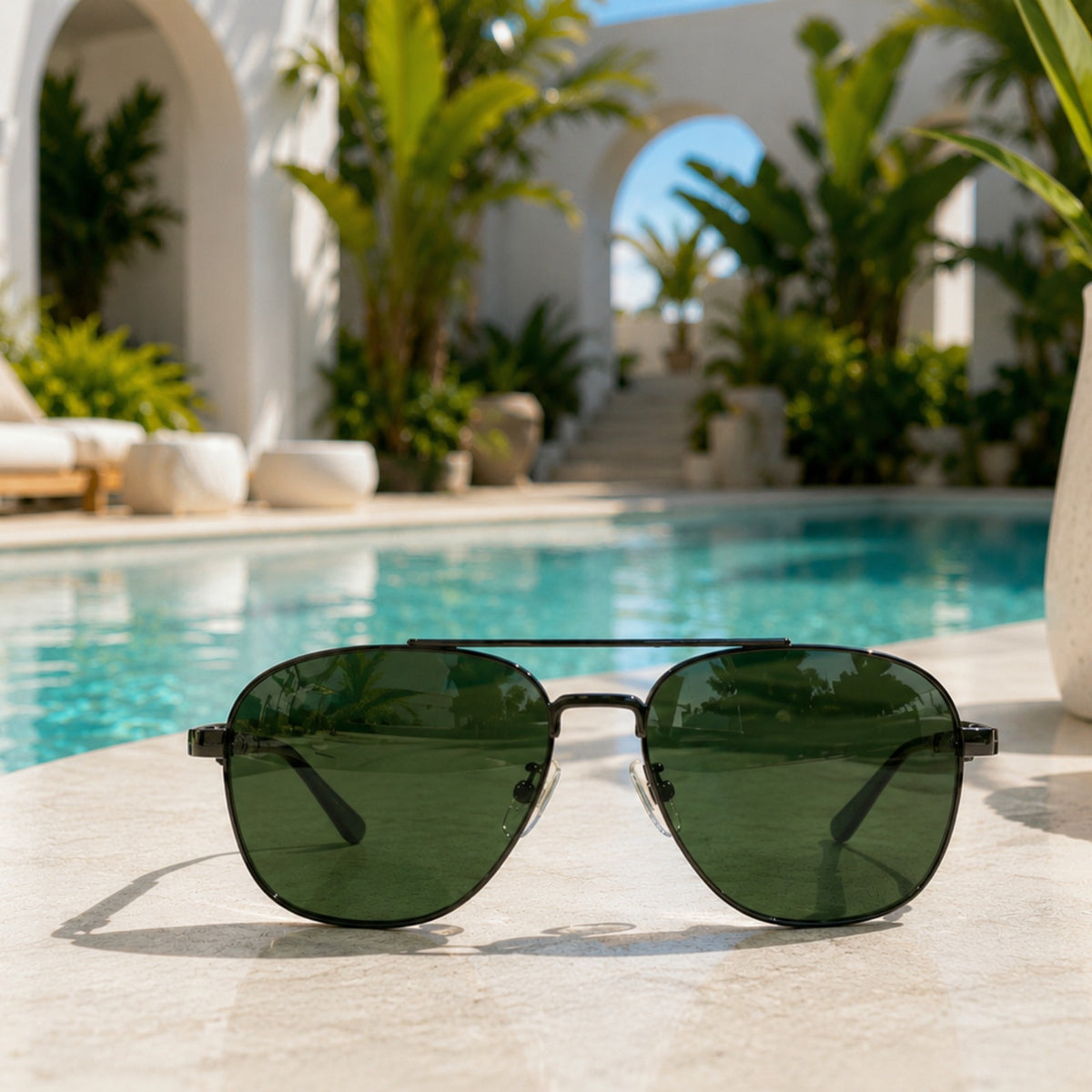 Rayban Pilot Aviators + Rubber Temple + Frame for Optics [BLACK]