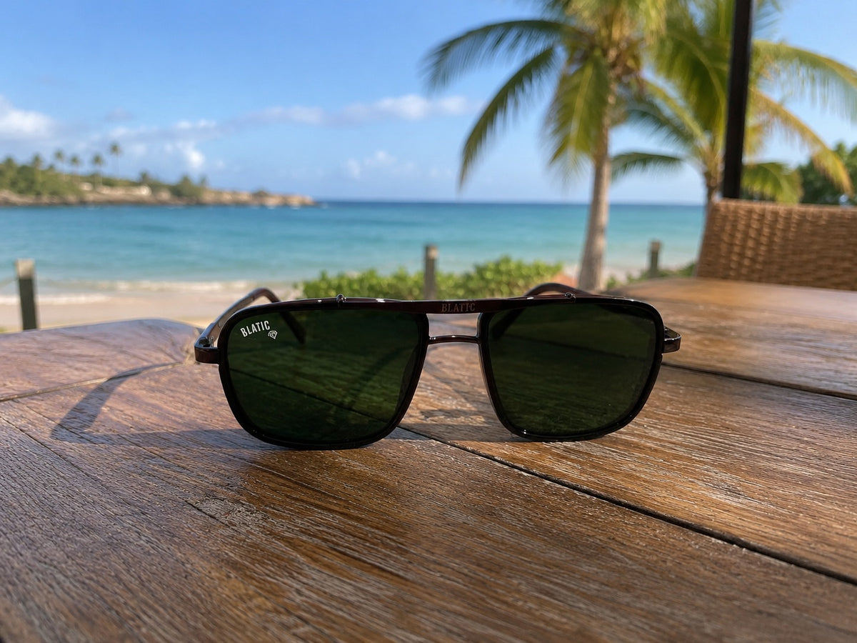 Blatic Square Design + Frame for Optics Black (Black Frame Green Lens)