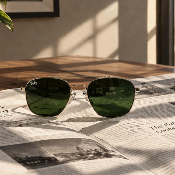 Rayban Pilot Aviators + Rubber Temple + Frame for Optics [SILVER]
