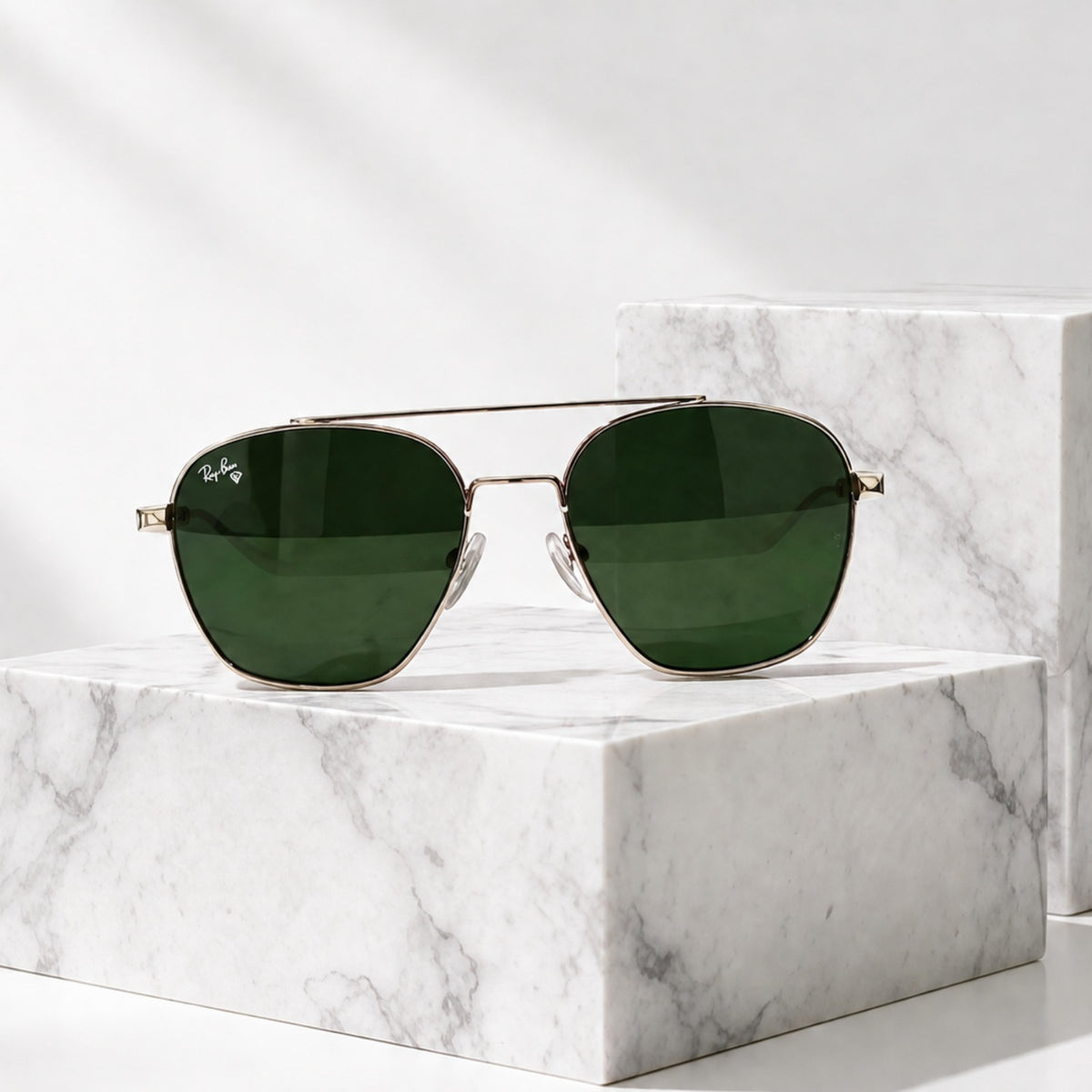 Rayban Pilot Aviators + Rubber Temple + Frame for Optics [SILVER]