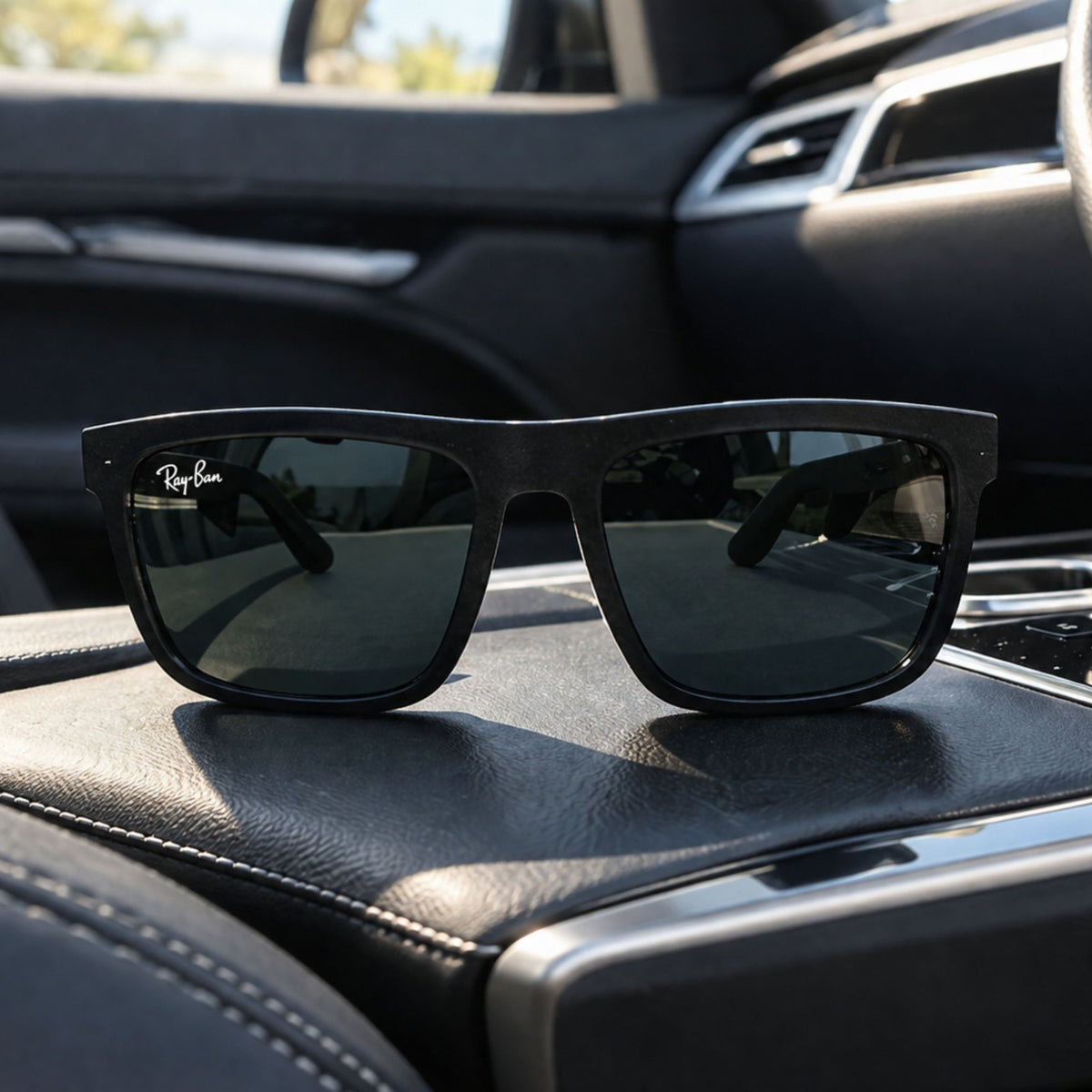 Rayban Black Wayfarer Design Matt Finish + Frame For Nazar (Black Glass Lens)