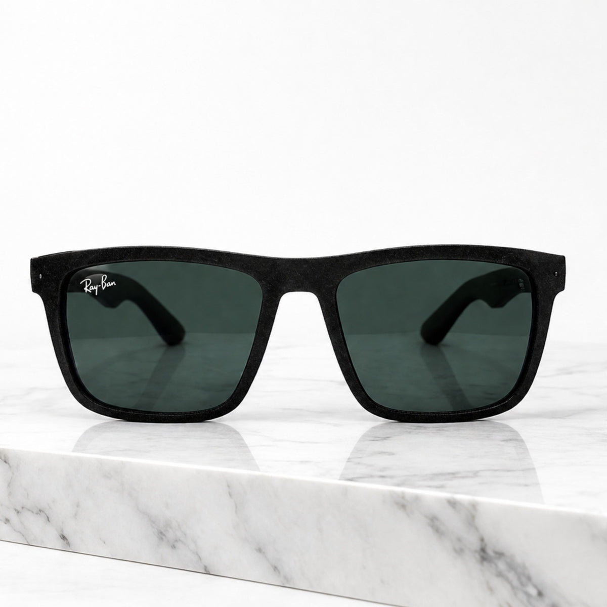 Rayban Black Wayfarer Design Matt Finish + Frame For Nazar (Black Glass Lens)